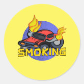 Rauchen Runder Aufkleber (Vorderseite)