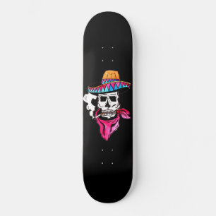 Rauchen Skelett Cowboy Skateboard
