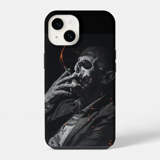 Rauchen Skelett Zigarette iPhone Hülle (Rückseite)