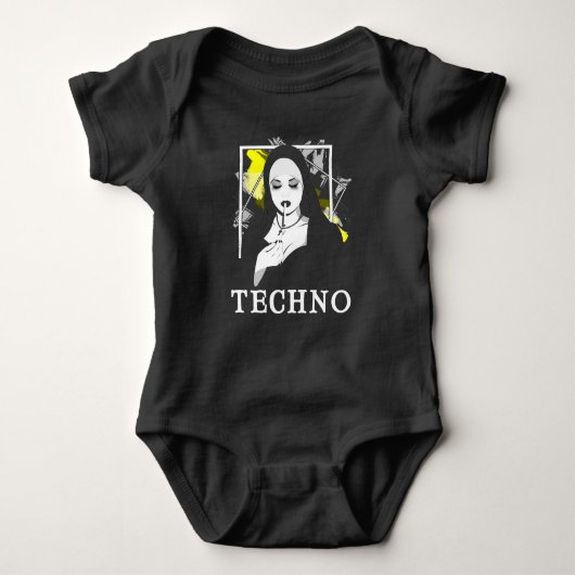 Rauchen Techno Nun Religion Elektronische Bassmusi Baby Strampler (Vorderseite)