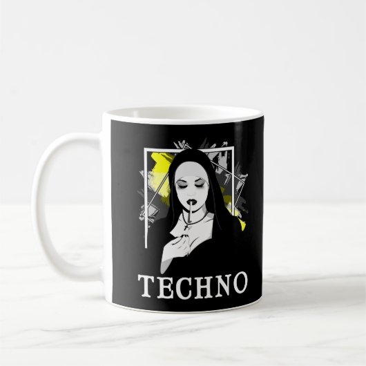 Rauchen Techno Nun Religion Elektronische Bassmusi Kaffeetasse (Links)