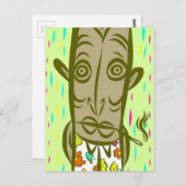 Rauchen Tiki Postkarte (Vorne/Hinten)
