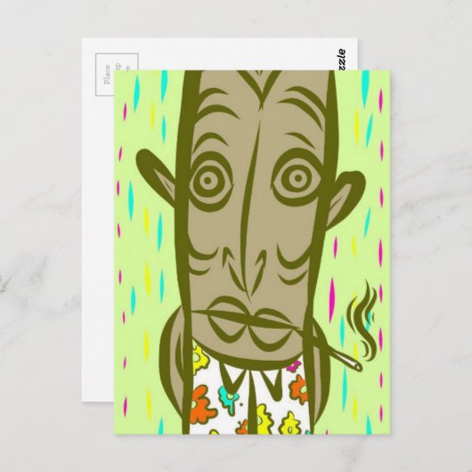 Rauchen Tiki Postkarte (Vorne/Hinten)