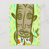 Rauchen Tiki Postkarte (Vorderseite)
