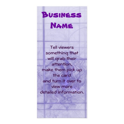 Rauchen über Personalisiertes Geschäft mit Violett Werbekarte (Vorne)