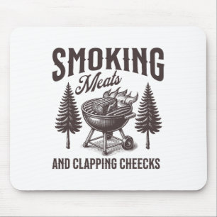 Rauchen und Wangenklatschen Witzige Grillen Fleisc Mousepad