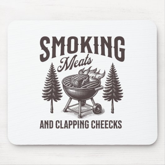 Rauchen und Wangenklatschen Witzige Grillen Fleisc Mousepad (Vorne)