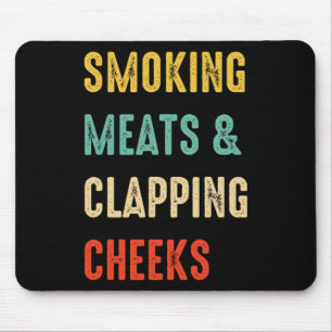 Rauchen und Wangenklatschen Witzige Grillen Fleisc Mousepad