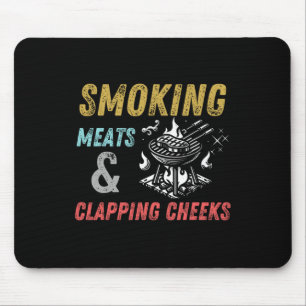 Rauchen und Wangenklatschen Witzige Grillen Fleisc Mousepad