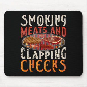 Rauchen und Wangenklatschen Witzige Grillen Fleisc Mousepad