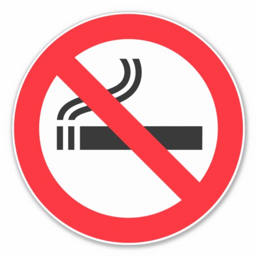 Rauchen verboten aufkleber (Vorderseite)