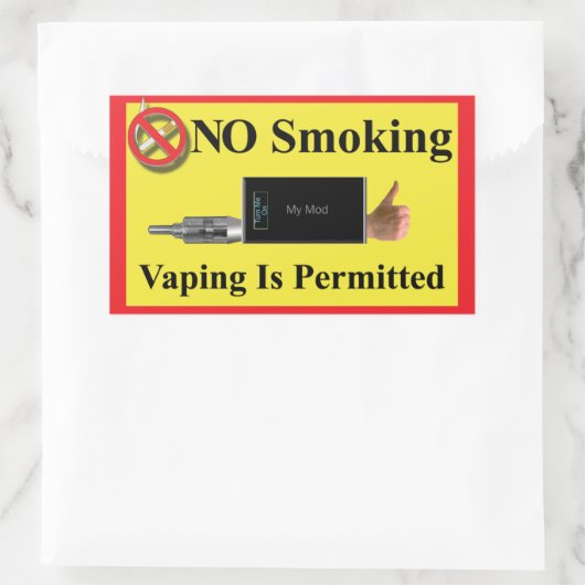 Rauchen verboten, jedoch verboten rechteckiger aufkleber (Tasche)