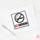 Rauchen verboten quadratischer aufkleber (Umschlag)