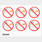 Rauchen verboten runder aufkleber (Blatt)