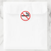 Rauchen verboten runder aufkleber (Tasche)
