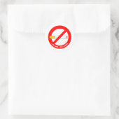 Rauchen verboten runder aufkleber (Tasche)