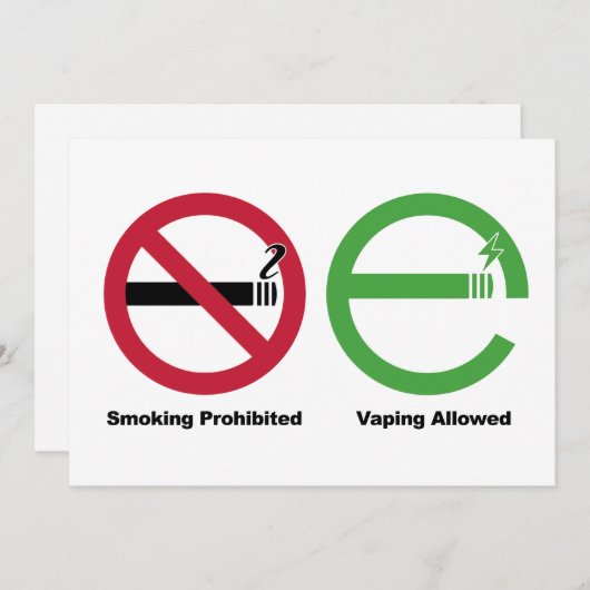 Rauchen verboten. Vaping erlaubt Einladung (Vorne/Hinten)