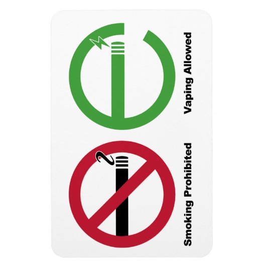 Rauchen verboten. Vaping erlaubt Magnet (Vertikal)