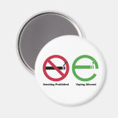 Rauchen verboten. Vaping erlaubt Magnet (Vorderseite/Rückseite)