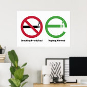 Rauchen verboten. Vaping erlaubt Poster (Heimbüro)