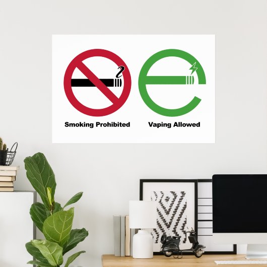 Rauchen verboten. Vaping erlaubt Poster (Heimbüro)