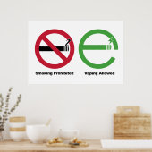 Rauchen verboten. Vaping erlaubt Poster (Küche)