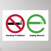 Rauchen verboten. Vaping erlaubt Poster (Vorne)