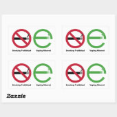 Rauchen verboten. Vaping erlaubt Rechteckiger Aufkleber (Blatt)