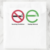Rauchen verboten. Vaping erlaubt Rechteckiger Aufkleber (Tasche)