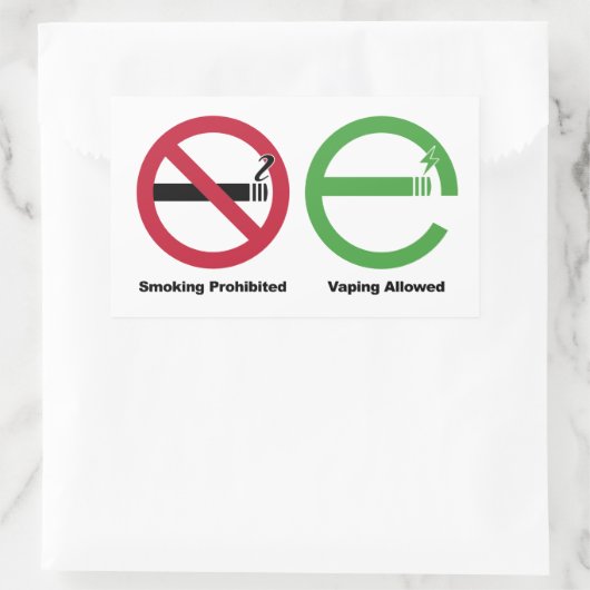 Rauchen verboten. Vaping erlaubt Rechteckiger Aufkleber (Tasche)