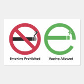 Rauchen verboten. Vaping erlaubt Rechteckiger Aufkleber (Vorderseite)