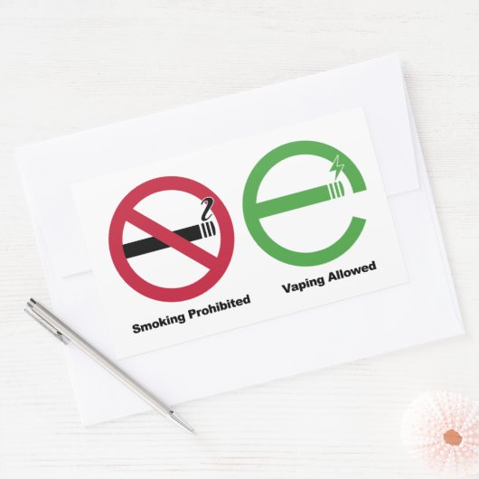 Rauchen verboten. Vaping erlaubt Rechteckiger Aufkleber (Umschlag)