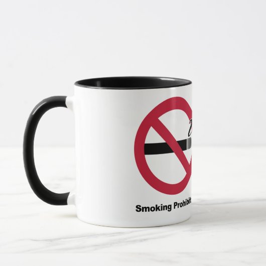 Rauchen verboten. Vaping gewährte Tasse (Links)