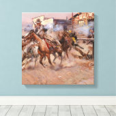 "Rauchen von "45" von Charles M Russell Leinwanddruck (Insitu (Holzboden))