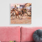 "Rauchen von "45" von Charles M Russell Leinwanddruck (Insitu (Wohnzimmer))