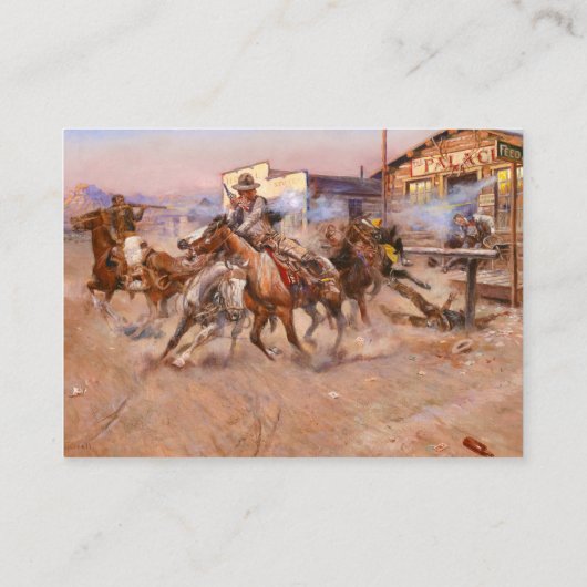 Rauchen von einem. 45.1908 von Charles Marion Russ Visitenkarte (Rückseite)