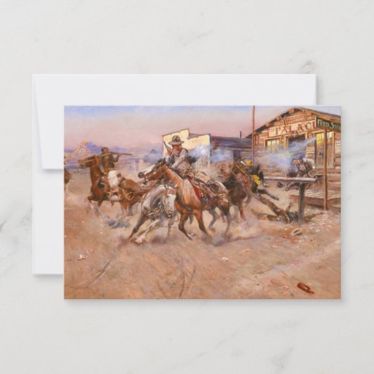 Rauchen von einem. 45 von Charles Marion Russell Dankeskarte (Vorderseite)