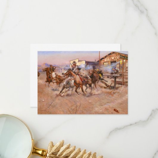 Rauchen von einem. 45 von Charles Marion Russell Dankeskarte (Vorderseite/Rückseite Beispiel)