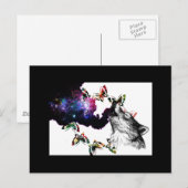 Rauchen Wolf Schmetterling Postkarte (Vorne/Hinten)