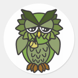 Rauchende Eule 2,0 Runder Aufkleber