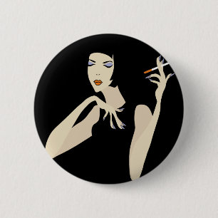 Rauchende Frau Button