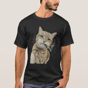 Rauchende Katze Zigarette Kätzchen Lustiges Meme T-Shirt