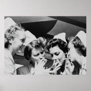 Rauchende Krankenschwestern Vintage-Fotografie 71x Poster