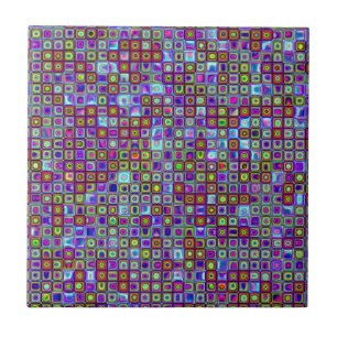 Rauchende lila funkige Retro-Mosaikfliesen-Muster Fliese