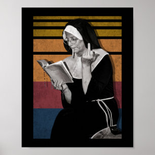 Rauchende Nonnen im Retro-Stil Poster