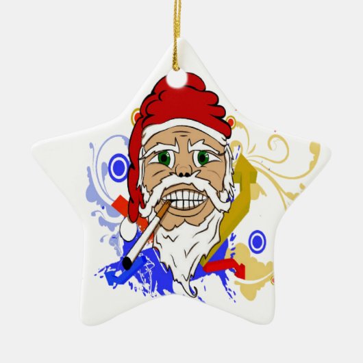 Rauchende Sankt Keramikornament (Vorne)