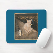Rauchende Sphynx-Katze Meme Lustiges Design Mousepad (Mit Mouse)