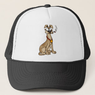 Rauchender Cartoon-Hund Truckerkappe
