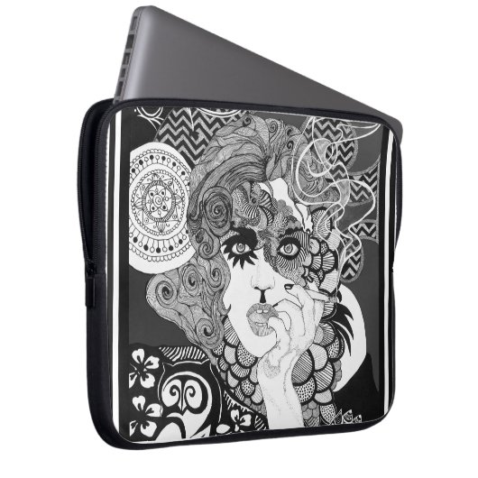 Rauchender Frauen-Neopren-Laptop Sleeve 15 Zoll (Vorne Rechts)