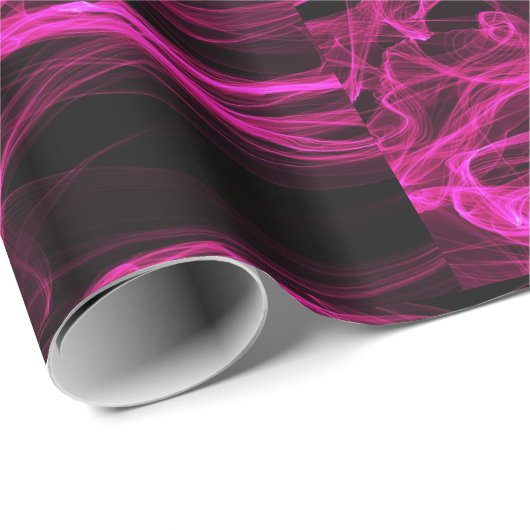 Rauchender heißes Rosa-Schwarz-abstrakter Entwurf Geschenkpapier (Rolleneckpunkt)